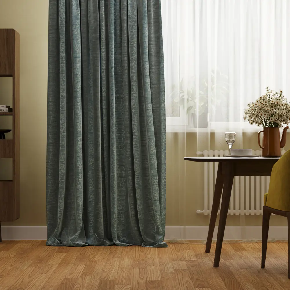 Штора на ленте Inspire Komelo 160x280 см цвет синий 83562080 STLM-2193242 