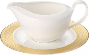 85133 Dibbern Соусник с подставкой Dibbern "Золотой лес.Чистое золото" 480мл Фарфор костяной