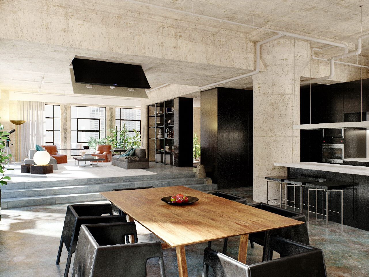 Моторизованное и регулируемое потолочное крепление для телевизора Maior ARCH-00086841 - Вид №3