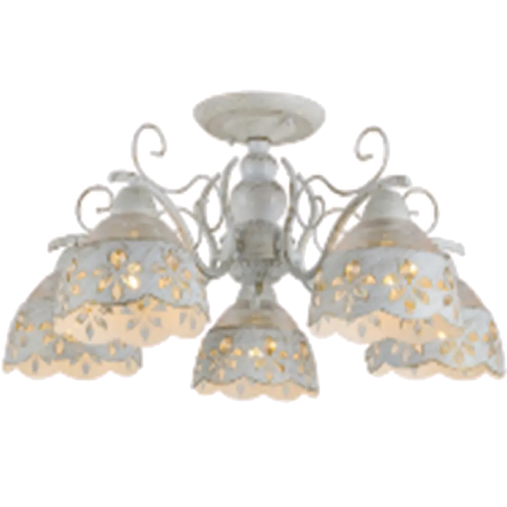 Люстра потолочная Ritter Ravenna 52513 4 5 ламп Е27 цвет белый/золото патина STLM-2212623 - Вид №1