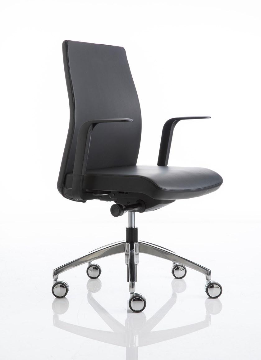 Luxy Кожаное кресло руководителя с подлокотниками на колесиках Smartoffice sun-id-1354966 - Вид №2