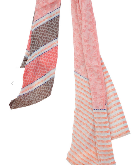 NOE_CORAIL Шаль розовая 70/180 ХЛОПОК PETRUSSE Santreyd 