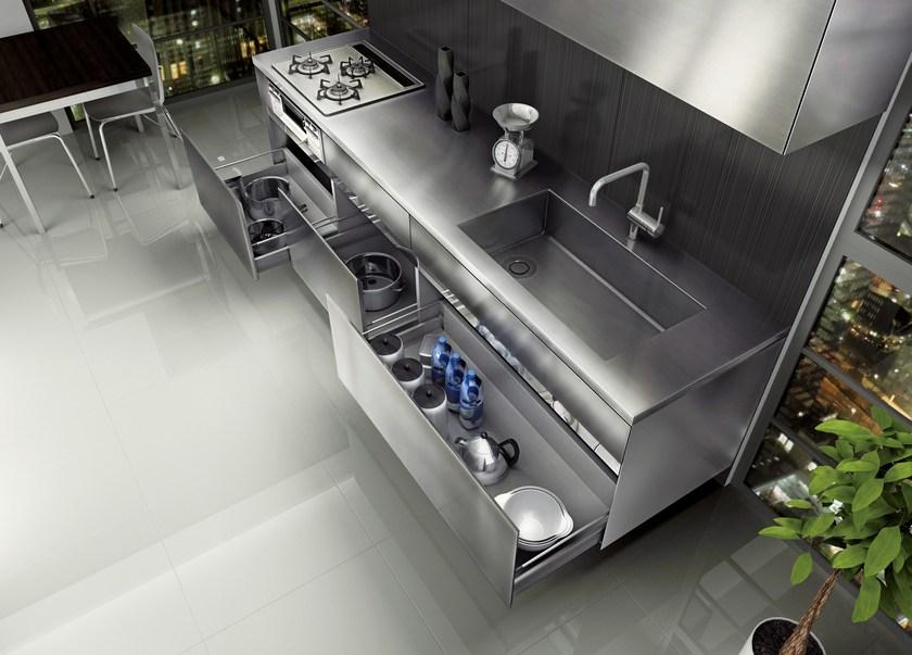 sanwacompany Кухня из нержавеющей стали без ручек sun-id-1485520 - Вид №2