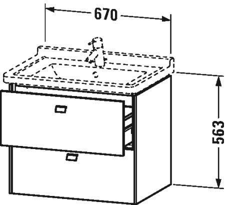 BR414109191 Brioso Тумбочка подвесная Серо-коричневый декор Duravit - Вид №1