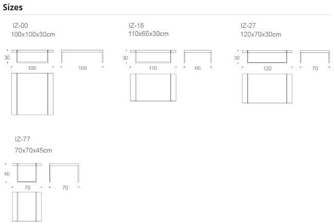 Kendo Mobiliario Лакированный квадратный журнальный столик из мдф со встроенным ящиком Mix sun-id-1381231 - Вид №1