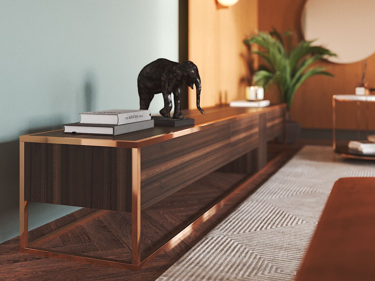 Деревянный низкий ТВ-шкаф PRADDY ARCH-00030525 - Вид №2