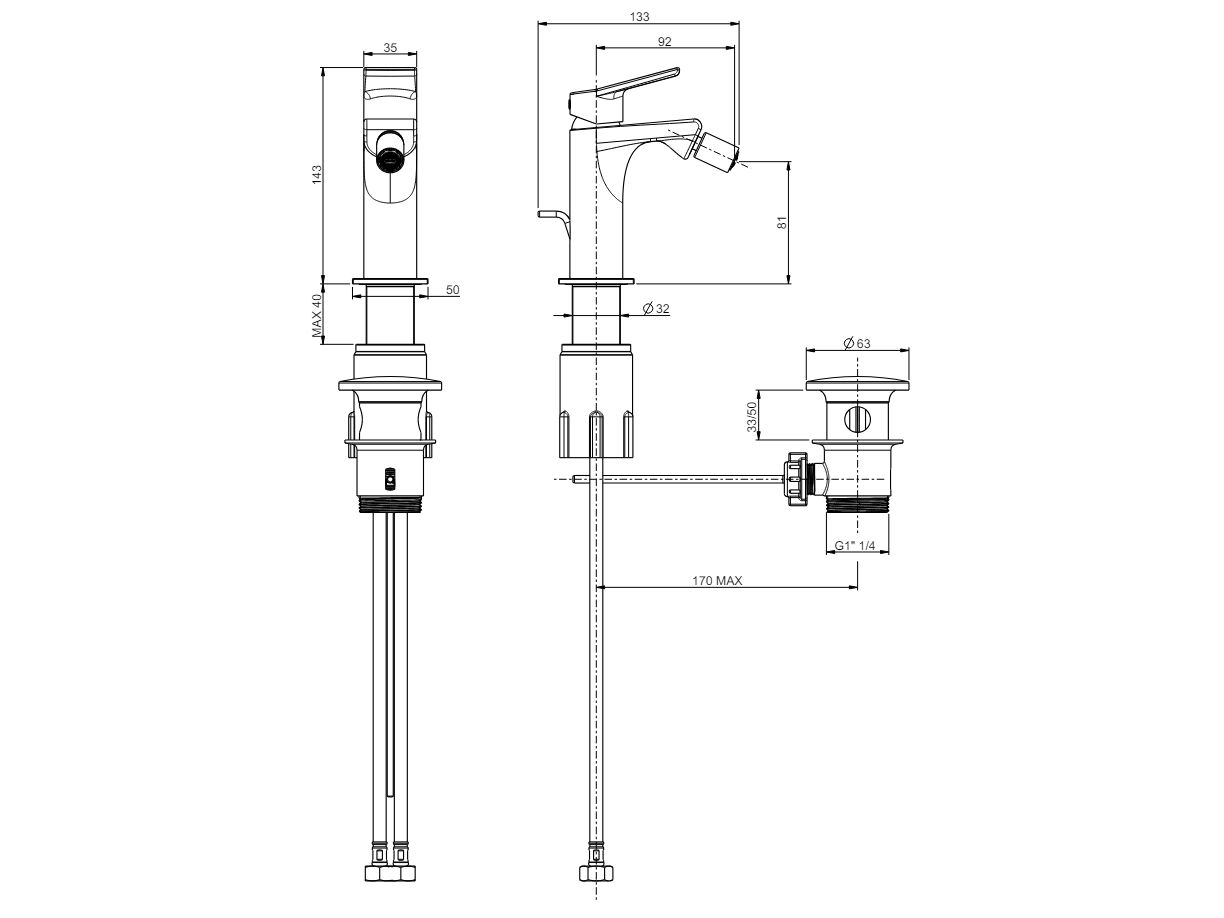 Смеситель для биде с одной ручкой Rubinetterie Frattini Gintonic ARCH-00007065 - Вид №5