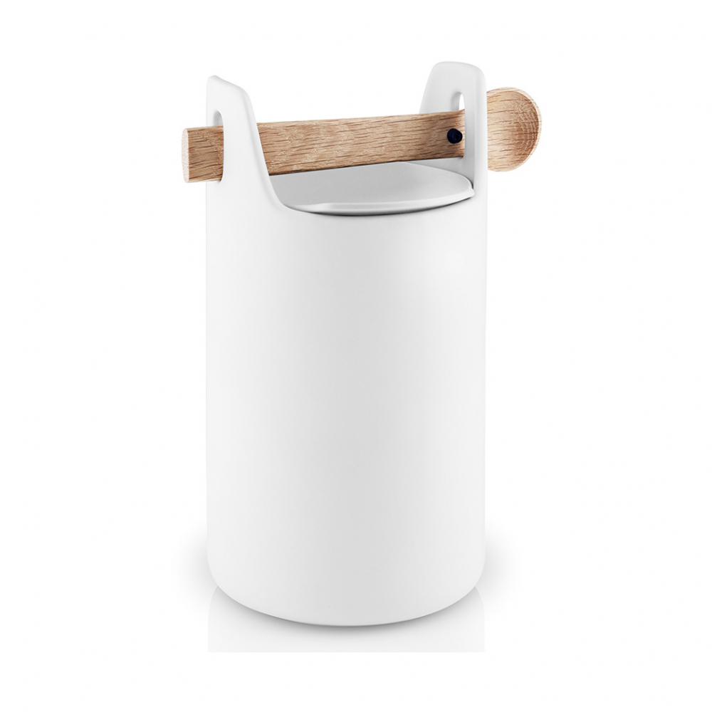 EVA SOLO 520427 Емкость для хранения с ложкой, 20 см Керамика, пластик, дуб  - Вид №4