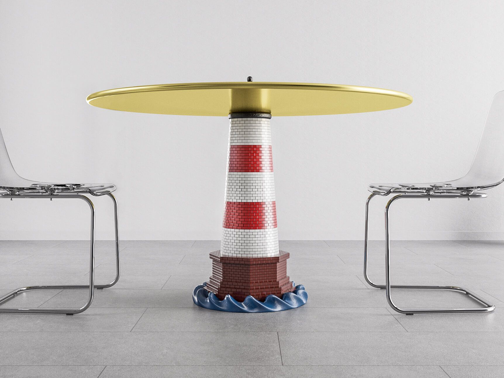 Круглый стеклянный обеденный стол LO Contemporary LIGHTHOUSE ARCH-00072203