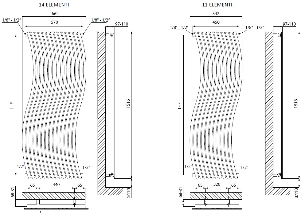 CORDIVARI Настенный радиатор горячей воды из полированной стали Inox sun-id-1455859 - Вид №2