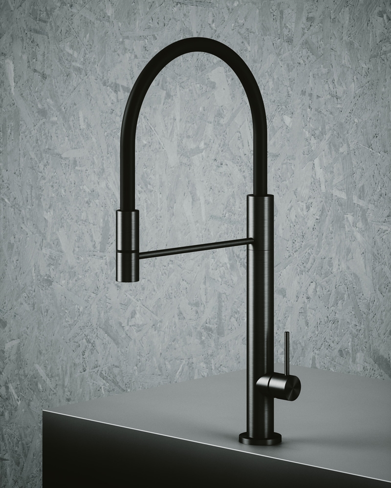 Inox. 398. Смеситель для кухонной мойки. Quadrodesign - Вид №1