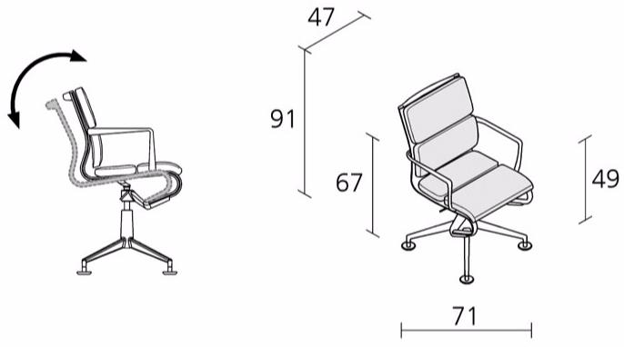 Alias Кресло офисное поворотное с 4-мя спицами и подлокотниками Frame sun-id-1362882 - Вид №4