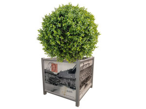 Металлический квадратный низкий плантатор