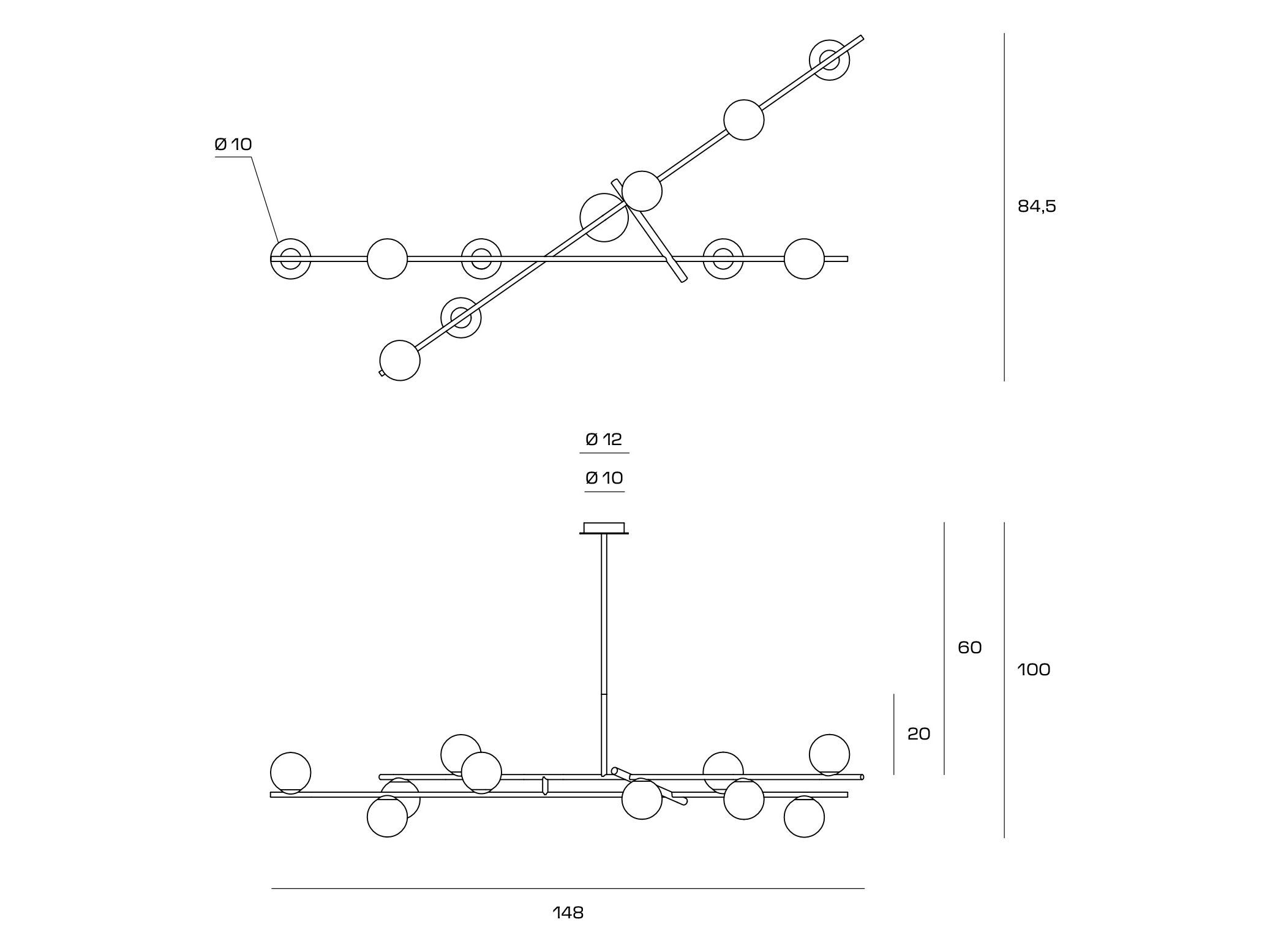 Металлический светодиодный потолочный светильник Miloox Kika ARCH-00125135 - Вид №2