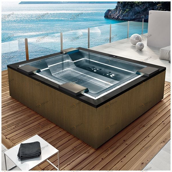 Бассейн Gruppo Treesse Zen SPA-V202H-PL-C прямоугольный spa с гидромассажем аэромассажем встроенный черный SPAV202HPLC