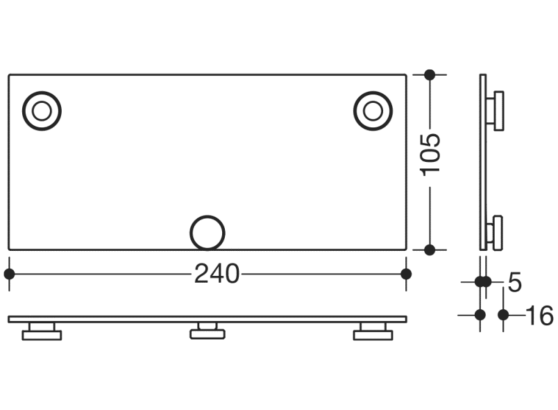 950.51.01440 Монтажная пластина HEWI System 800 K  - Вид №1
