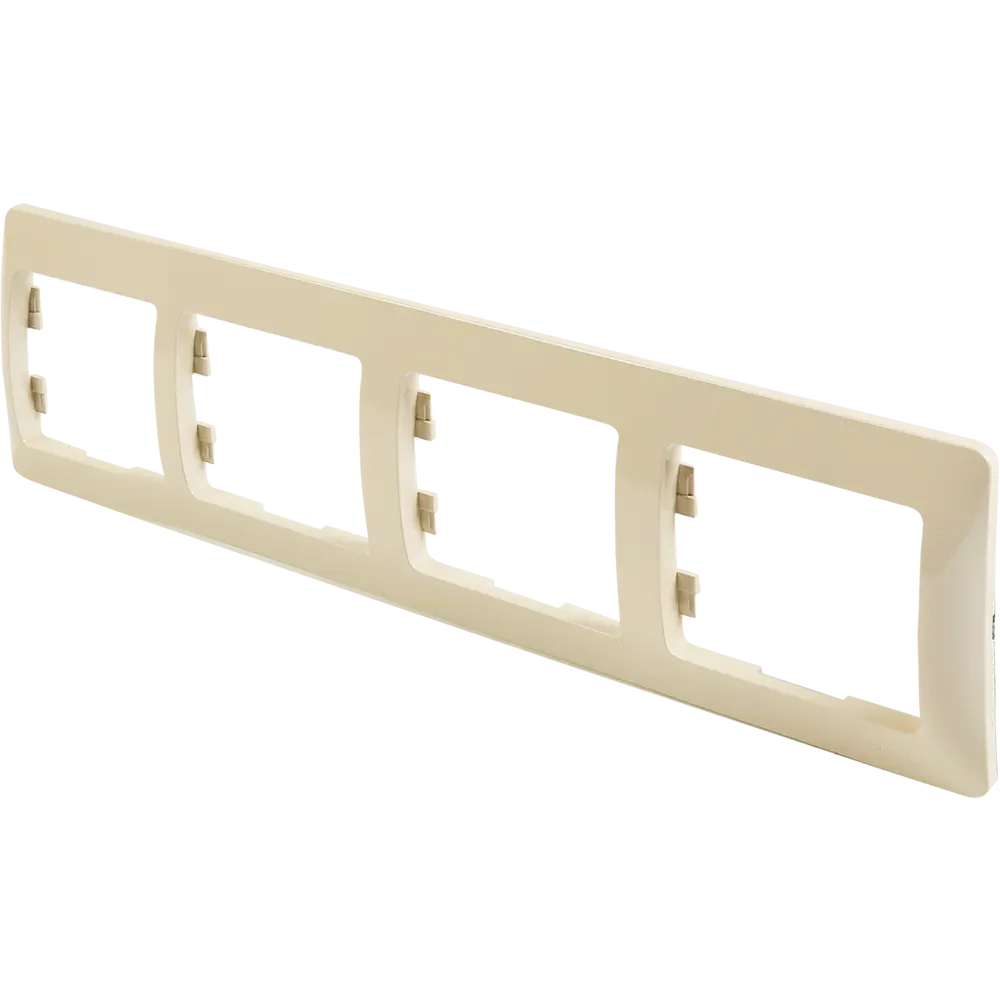 Рамка Schneider Electric Glossa на 4 модуля в бежевом исполнении 86710232 STLM-0070835 - Вид №1