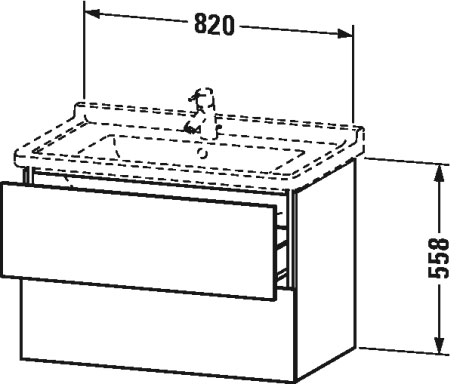 LC626501313 Тумбочка подвесная L-Cube #LC6265 820 x 469 мм Американский орех, натуральный шпон Duravit - Вид №1