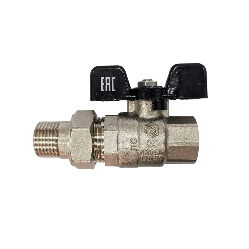 Шаровой кран Stout с американкой 3/4" - надежная запорная арматура 89397717 STLM-1494557