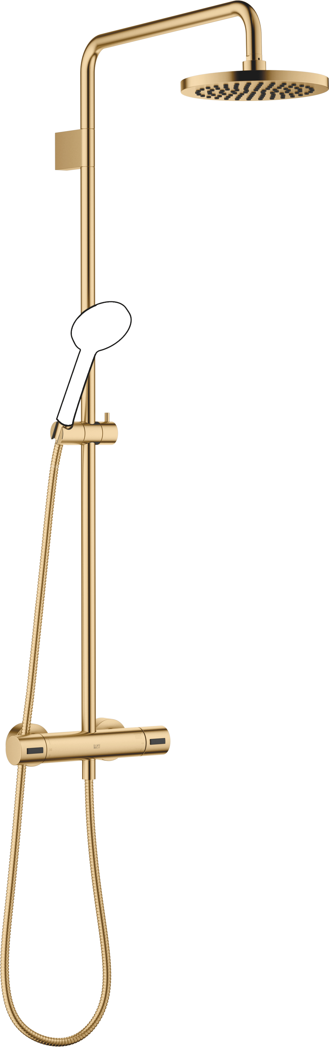 Душевая трубка с термостатом для душа без ручного душа FlowReduce - матовая дюрабрасс (золото 23 карата)