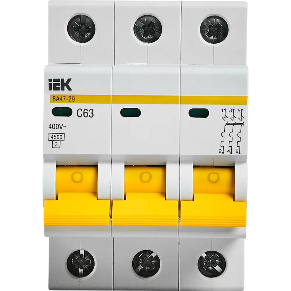 Выключатель автоматический IEK ВA47-29 3 полюса 63 A 11875523 STLM-2030726  - Вид №2