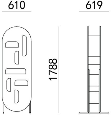 HC28 Cosmo Книжный шкаф из лакированного дерева отдельно стоящий  71c008  - Вид №1
