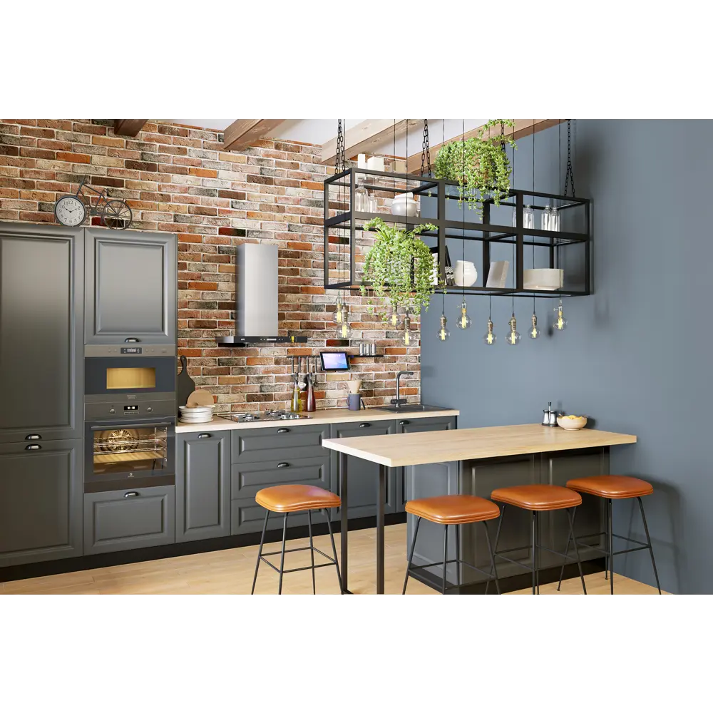 Фасад для кухонного ящика Мегион 39.7x12.5 см Delinia ID МДФ цвет тёмно-серый STLM-2065206 - Вид №4