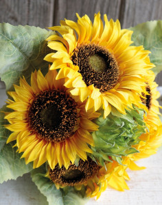 3579 330 a3 Букет искусственных подсолнухов, 6-цветков, 35 см, желтый H-andreas