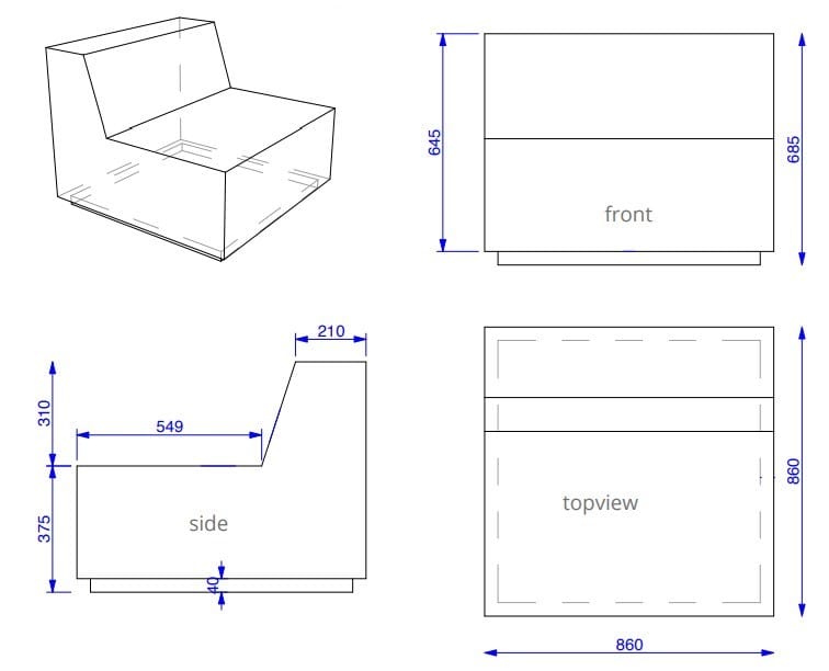 Модульный диван для контракта из пены QM Quinze & Milan Rpbw ARCH-00090123 - Вид №17