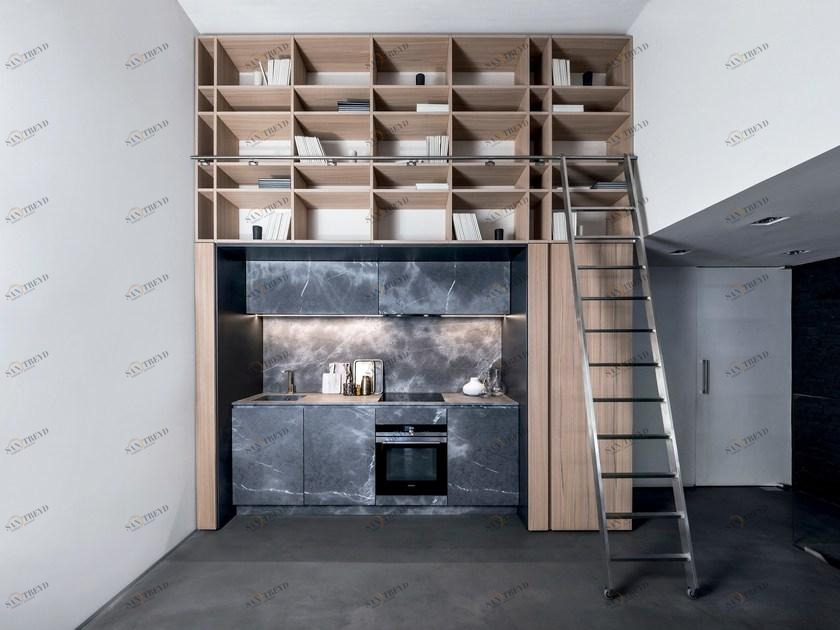 TM Italia Cucine Скрытая кухня из коринфского камня и вяза T45 sun-id-1513680
