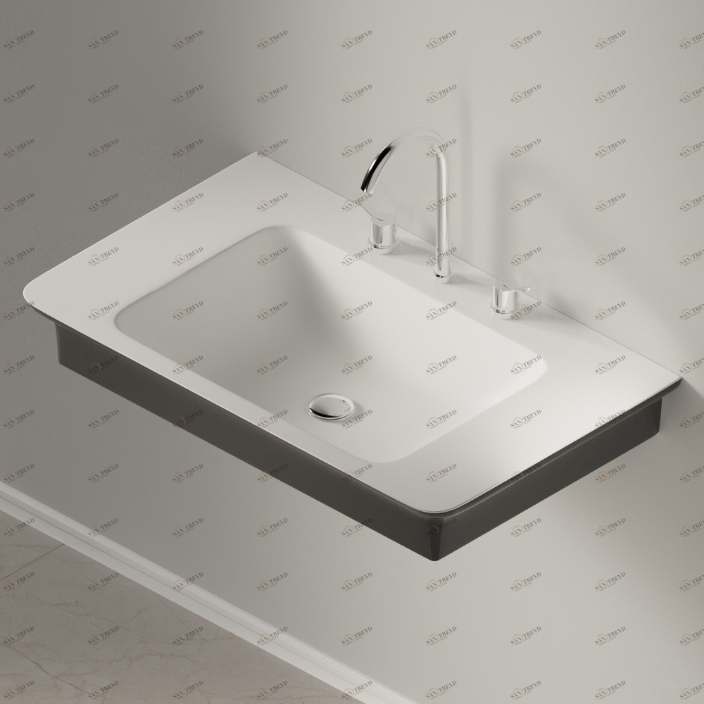 ACER10703RBG Подвесная раковина настенная прямоугольная Agape  серая 