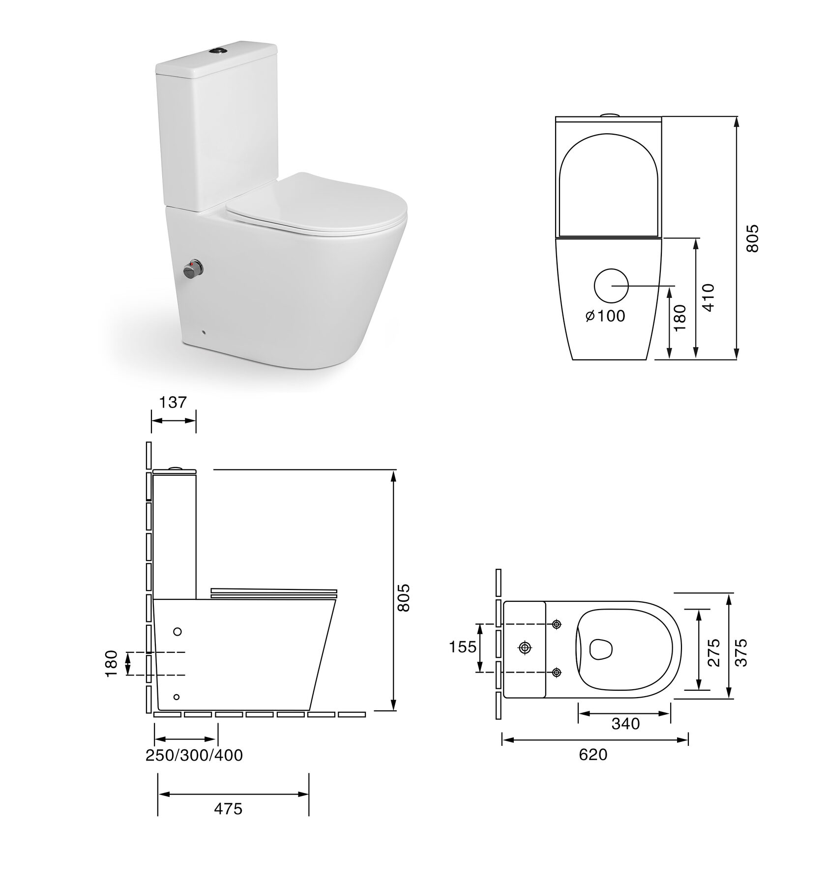 Унитазы-компакт SL-5014SM-BD SANTILINE  - Вид №4