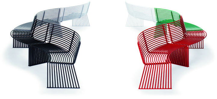 Urbantime Изогнутая металлическая скамья со спинкой Zeroquindici.015 sun-id-1408849 - Вид №2