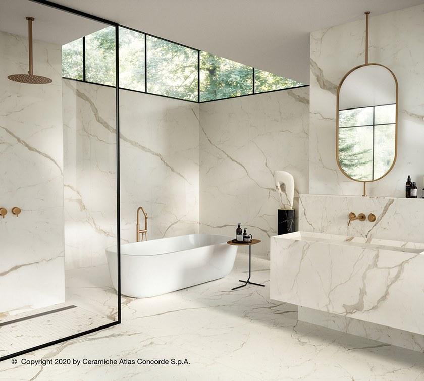 Atlas Concorde Белая плитка для стен с эффектом мрамора Marvel shine sun-id-1375735 - Вид №57