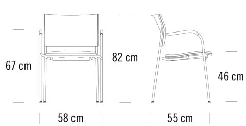 Мягкий штабелируемый стул с подлокотниками THONET S 360 ARCH-00119560 - Вид №2