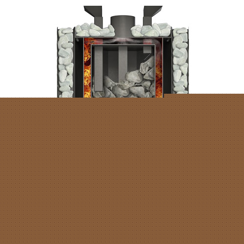 Печь для бани GRILL'D Violet World Steel Romb Short Window Max PRO с закрытой каменкой 6683 - Вид №1