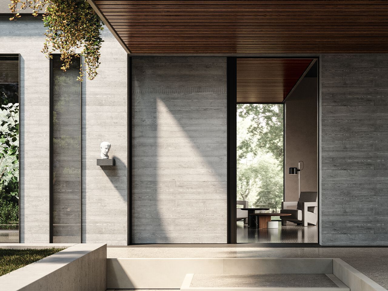 Раздвижные бронированные входные двери из керамогранита Oikos Vela ARCH-00053054