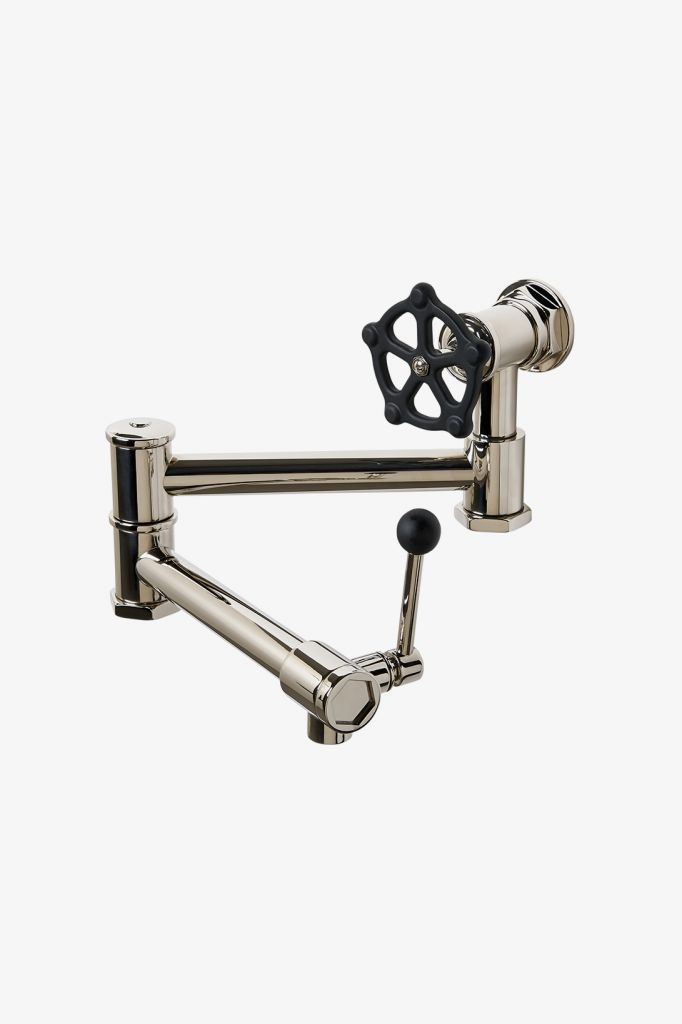 RGPF01 Настенный шарнирно-сочлененный наполнитель для горшка регулятора, черные колеса и ручки Waterworks 