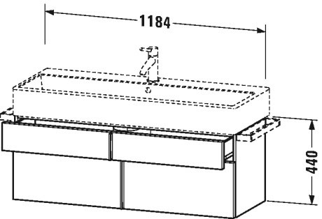 Тумбочка подвесная Vero Air #VA6509 1184 x 431 мм Duravit VA650907272 - Вид №1