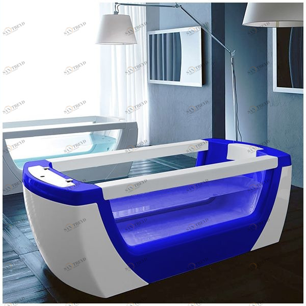 Ванна Gruppo treesse Vision VTL-V1381-SE синяя стеклянная прозрачная VTLV1381SI