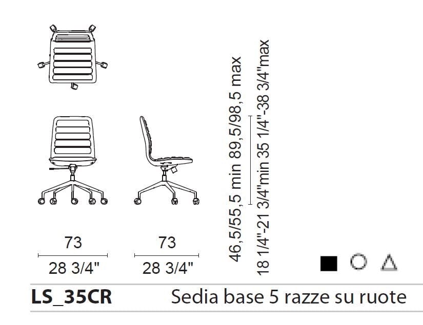 Вращающееся офисное кресло с колесами CAPPELLINI ARCH-00119903 - Вид №1