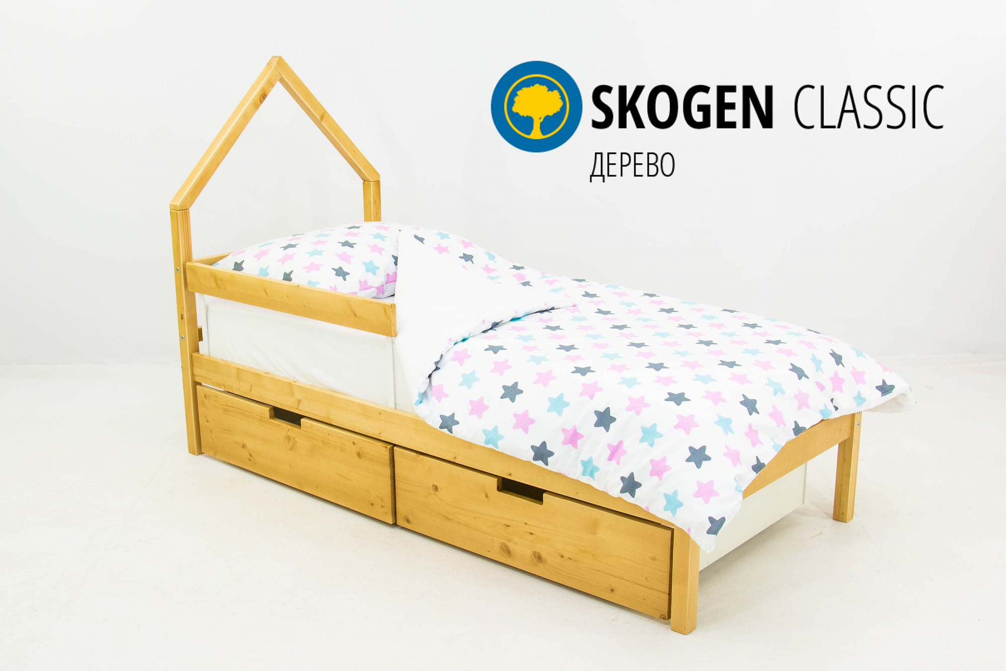 Детская кровать-домик мини Svogen дерево БЕЛЬМАРКО  326835 Желтый Santreyd  - Вид №2