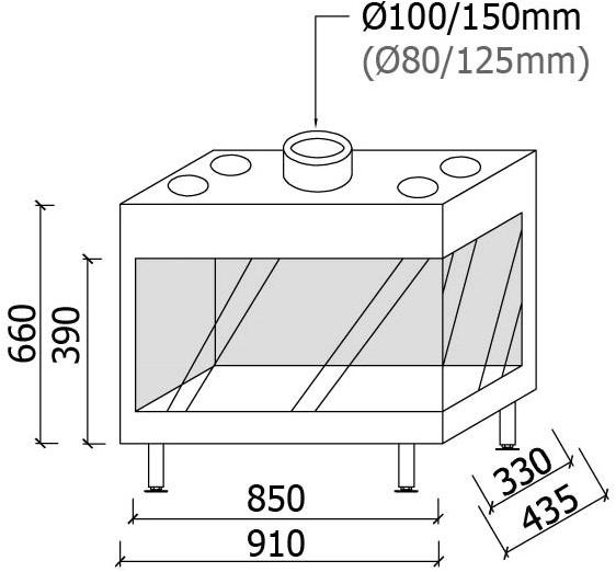 Metalfire Закрытый угловой газовый камин Avenue plus sun-id-1438312 - Вид №3