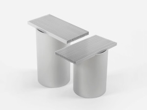 Прямоугольный журнальный столик из анодированного алюминия