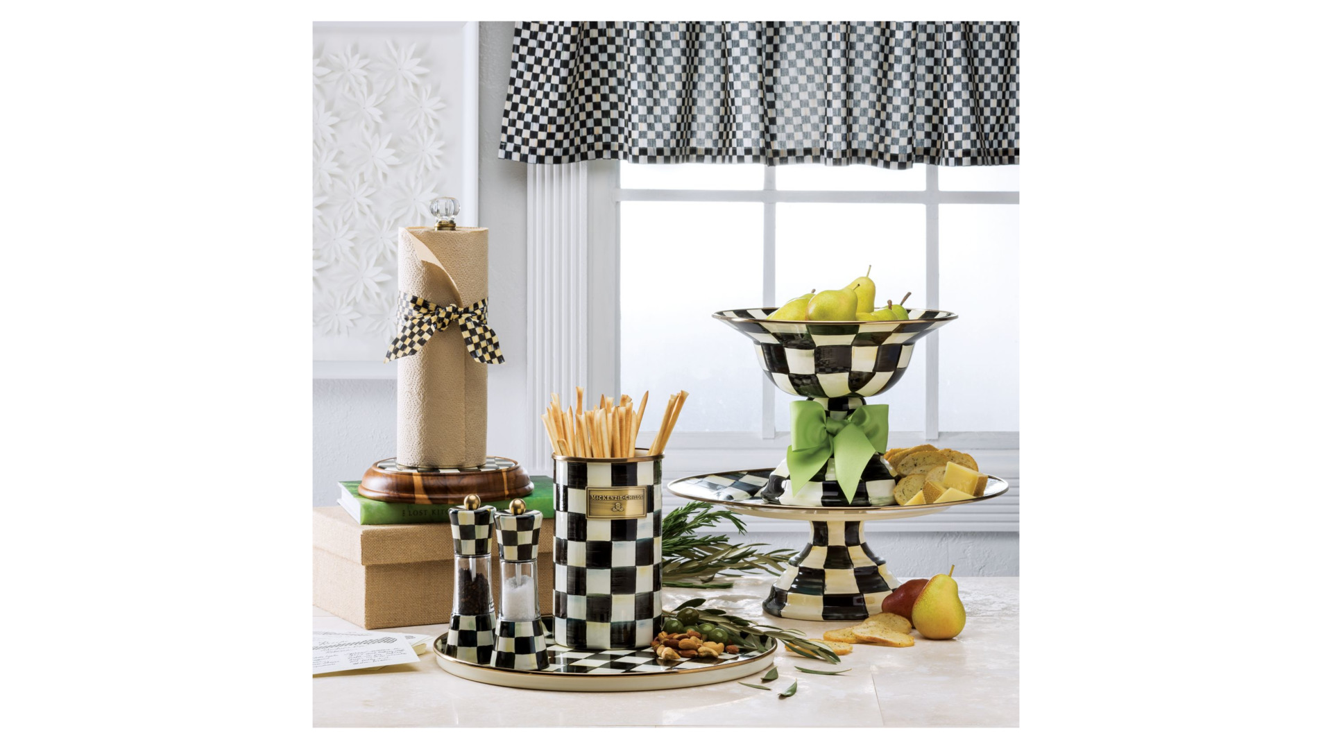 10654520 Mackenzie-Childs Поднос круглый Courtly Check Сталь  - Вид №3