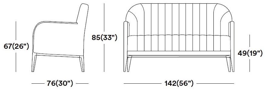 Tirolo 2-х местный кожаный диван Parigi 038 d - Вид №2