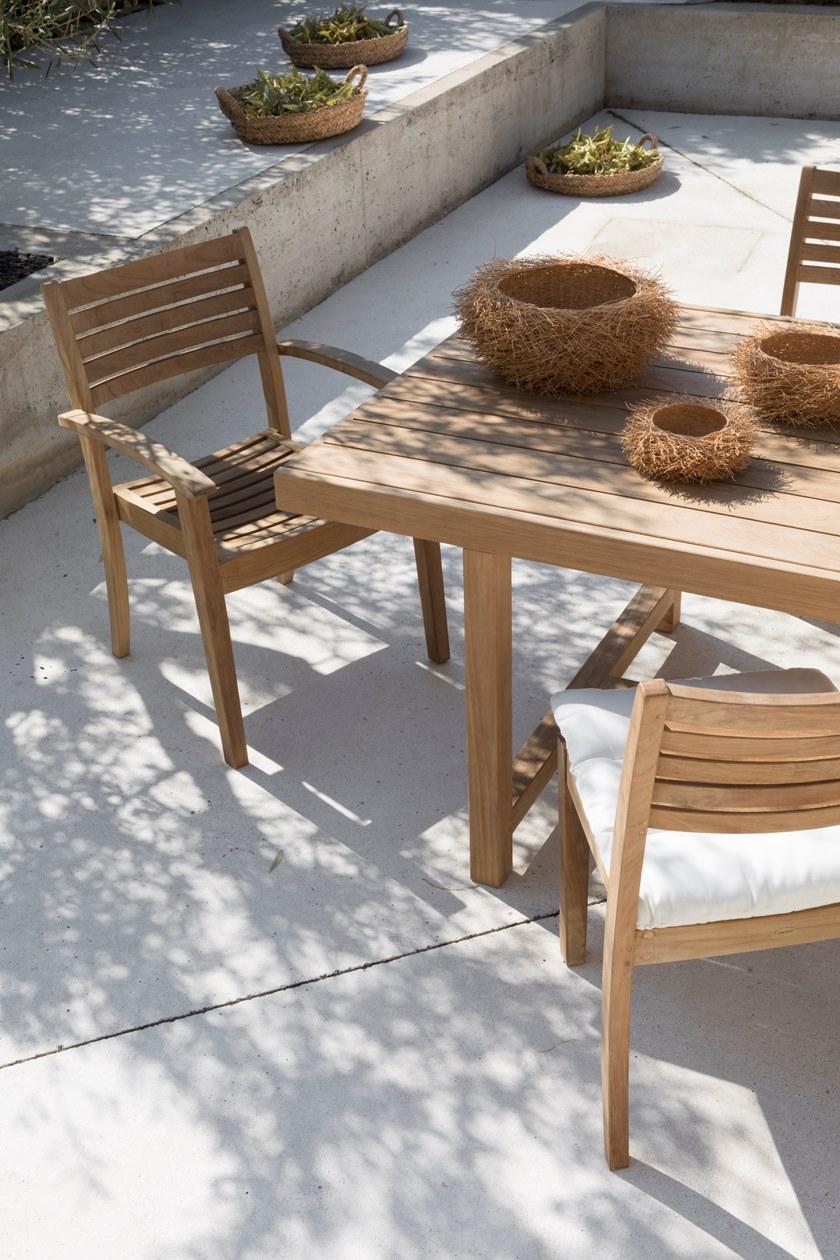 Unopiù Штабелируемый стул из тикового дерева с подлокотниками Chelsea Brise - Вид №2