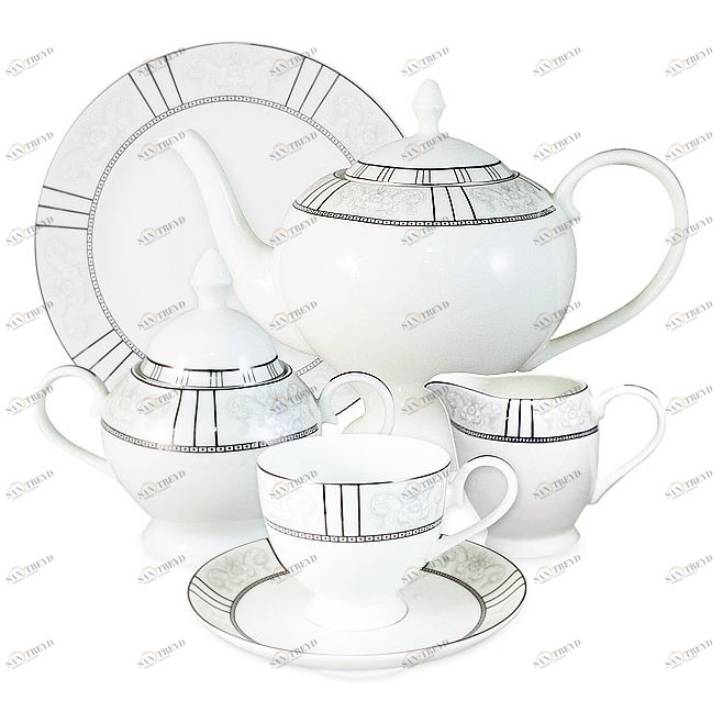 Сервиз чайный фарфоровый белый на 6 персон, 21 предмет "Шенонсо" ANNA LAFARG EMILY ШЕНОНСО 00-3946914 Белый 