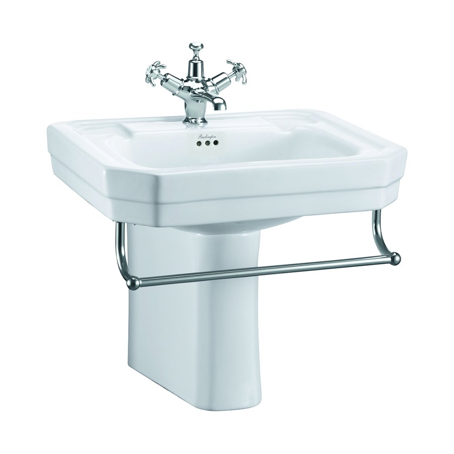 Burlington Victorian Раковина 61 см в викторианском стиле и полупьедестал с 2-мя отверстиями под смеситель B3 2TH P8 