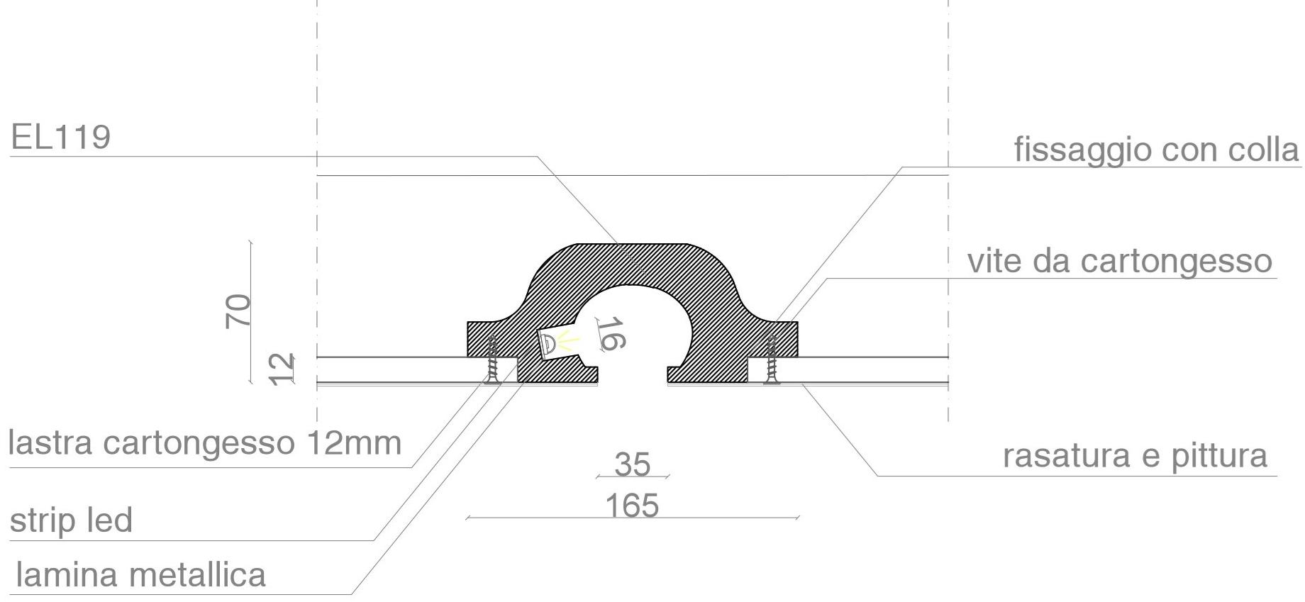 Eleni Светодиодная фата вмонтирована в подвесной потолок  El119  - Вид №6